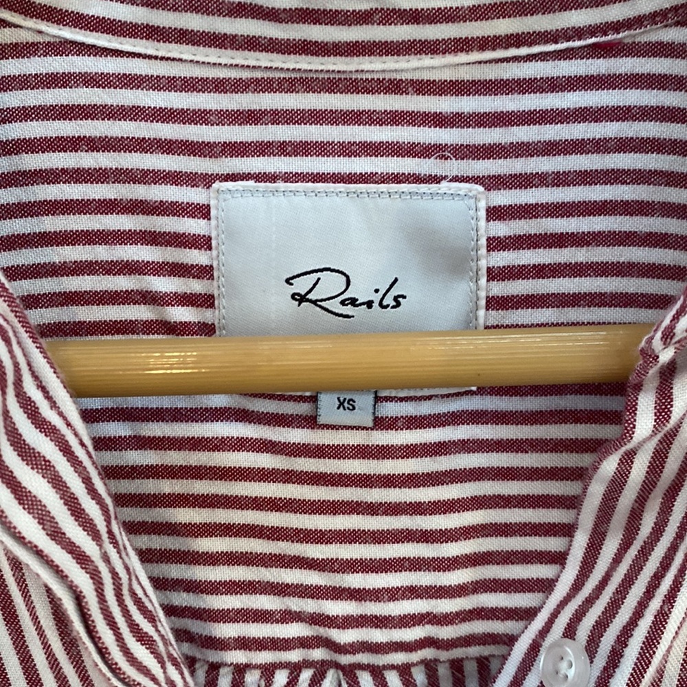 Rails Hearts & Stripes Button Down Shirt - image 3